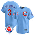 CAdoa C.Cubs #3 Alex Bregman Light Blue 150th Anniversary Limited Home Stitched Jerseys