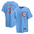 CAdoa C.Cubs #3 Alex Bregman Light Blue Home Game Stitched Jerseys