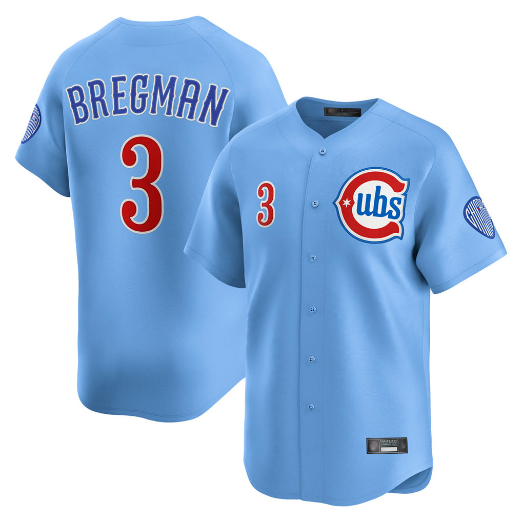 CAdoa C.Cubs #3 Alex Bregman Light Blue Limited Home Stitched Jerseys