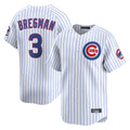 CAdoa C.Cubs #3 Alex Bregman White Limited Home Game Stitched Jerseys