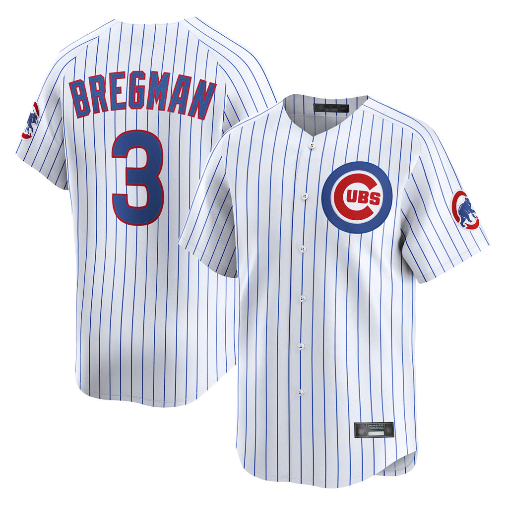 CAdoa C.Cubs #3 Alex Bregman White Limited Home Game Stitched Jerseys