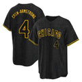 CAdoa C.Cubs #4 Pete Crow-Armstrong Player Black Snake Skin City Game Stitched Jerseys