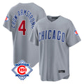 CAdoa C.Cubs #4 Pete Crow-Armstrong Player Gray 150th Anniversary Home Game Stitched Jerseys