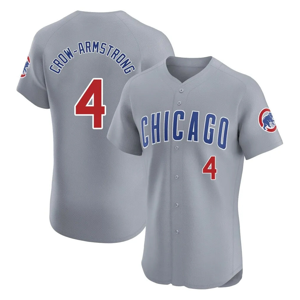 CAdoa C.Cubs #4 Pete Crow-Armstrong Player Gray Road Limited Elite Home Stitched Jerseys
