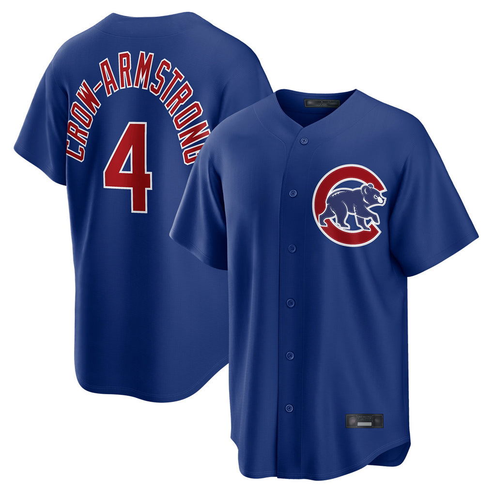 CAdoa C.Cubs #4 Pete Crow-Armstrong Player Royal Home Game Stitched Jerseys
