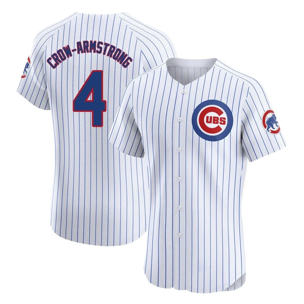 CAdoa C.Cubs #4 Pete Crow-Armstrong Player White Limited Elite Home Game Stitched Jerseys