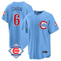 CAdoa C.Cubs #6 Matt Shaw Player Light Blue 150th Anniversary Home Game Stitched Jerseys