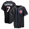 CAdoa C.Cubs #7 Dansby Swanson Player Black Fashion Out Game Stitched Jerseys