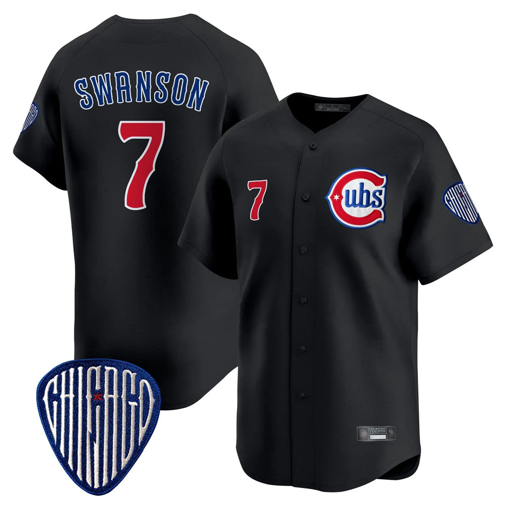 CAdoa C.Cubs #7 Dansby Swanson Player Black Vapor Premier Limited Home Stitched Jerseys
