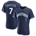 CAdoa C.Cubs #7 Dansby Swanson Player Navy City Connect Limited Elite Home Stitched Jerseys