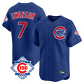 CAdoa C.Cubs #7 Dansby Swanson Player Royal 150th Anniversary Limited Home Stitched Jerseys