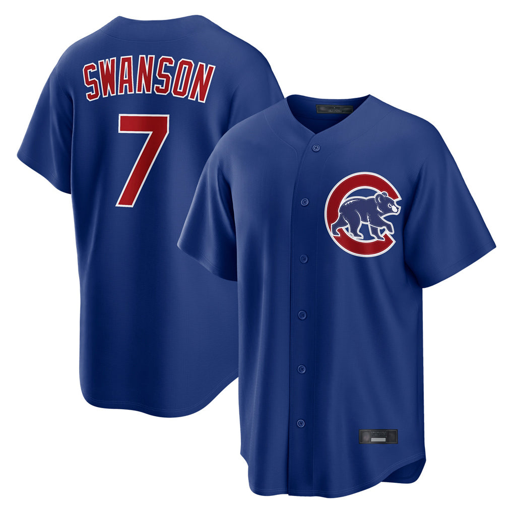 CAdoa C.Cubs #7 Dansby Swanson Player Royal Home Game Stitched Jerseys