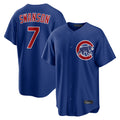 CAdoa C.Cubs #7 Dansby Swanson Player Royal Home Game Stitched Jerseys