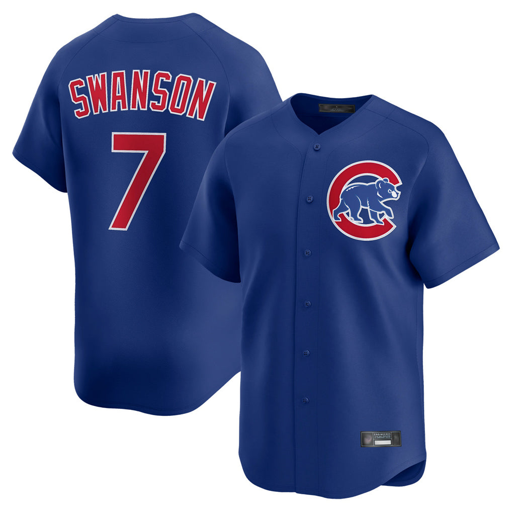 CAdoa C.Cubs #7 Dansby Swanson Player Royal Limited Home Stitched Jerseys