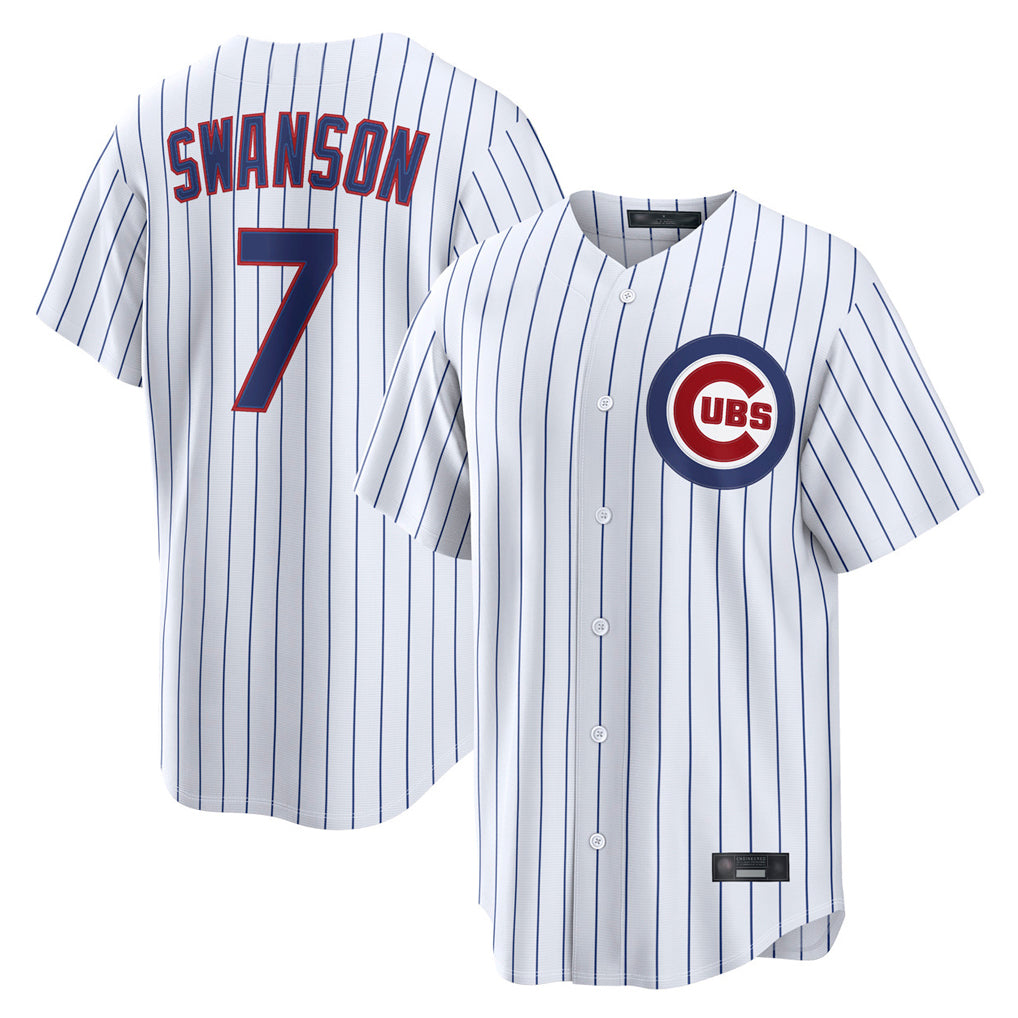 CAdoa C.Cubs #7 Dansby Swanson Player White Game Home Stitched Jerseys