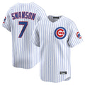 CAdoa C.Cubs #7 Dansby Swanson Player White Limited Home Game Stitched Jerseys