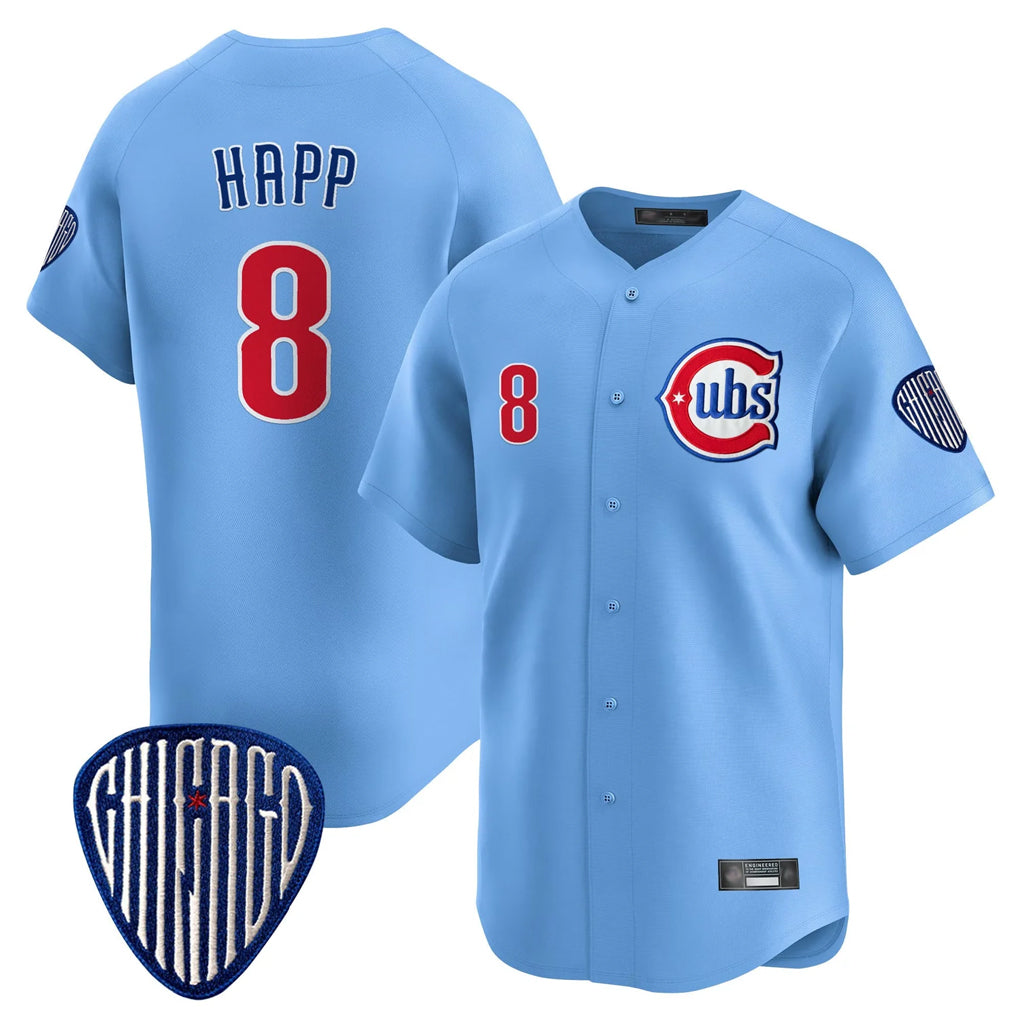 CAdoa C.Cubs #8 Ian Happ Player Blue Vapor Premier Limited Home Stitched Jerseys