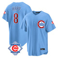 CAdoa C.Cubs #8 Ian Happ Player Light Blue 150th Anniversary Home Game Stitched Jerseys