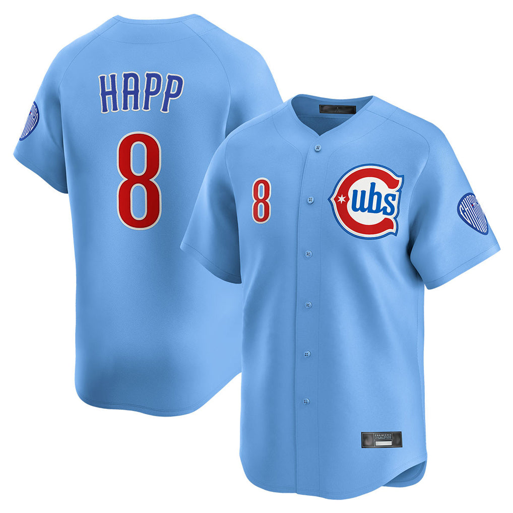 CAdoa C.Cubs #8 Ian Happ Player Light Blue Limited Home Stitched Jerseys