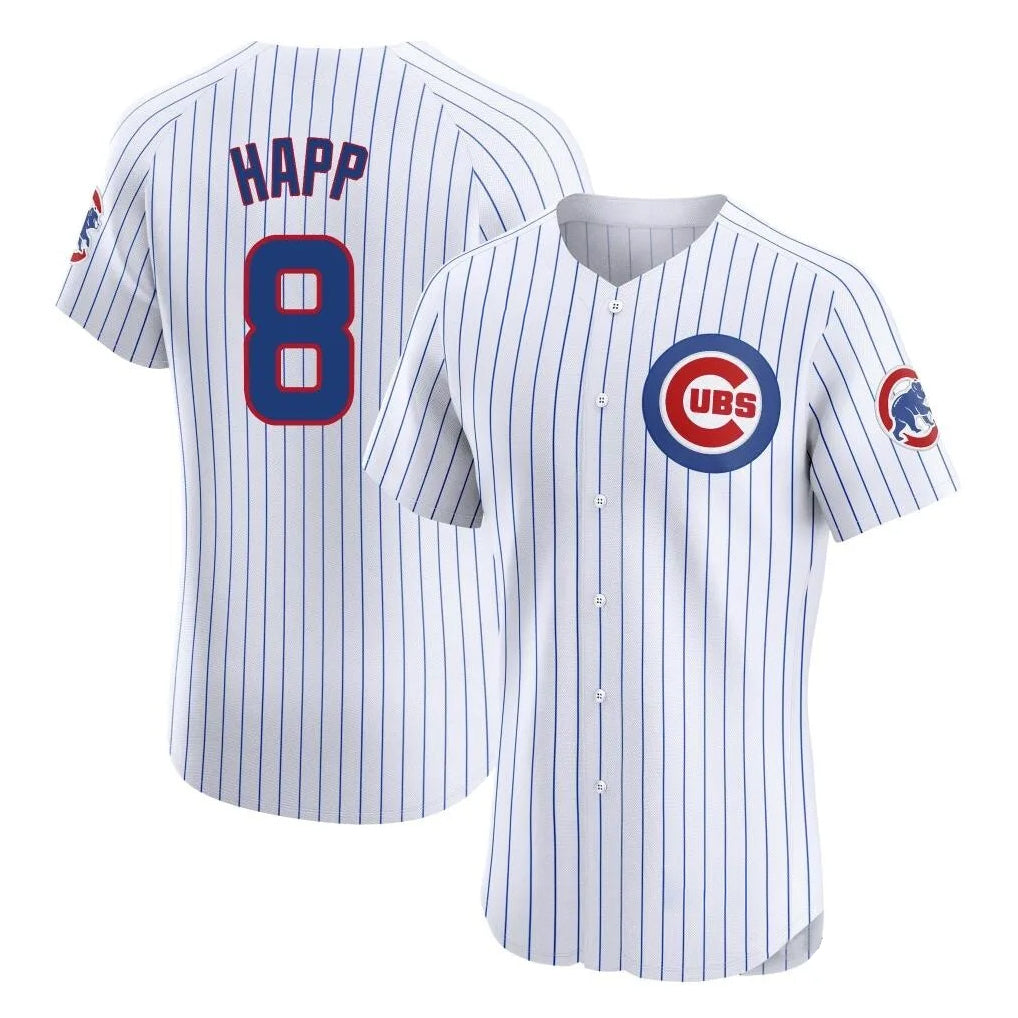 CAdoa C.Cubs #8 Ian Happ Player White Limited Elite Home Game Stitched Jerseys