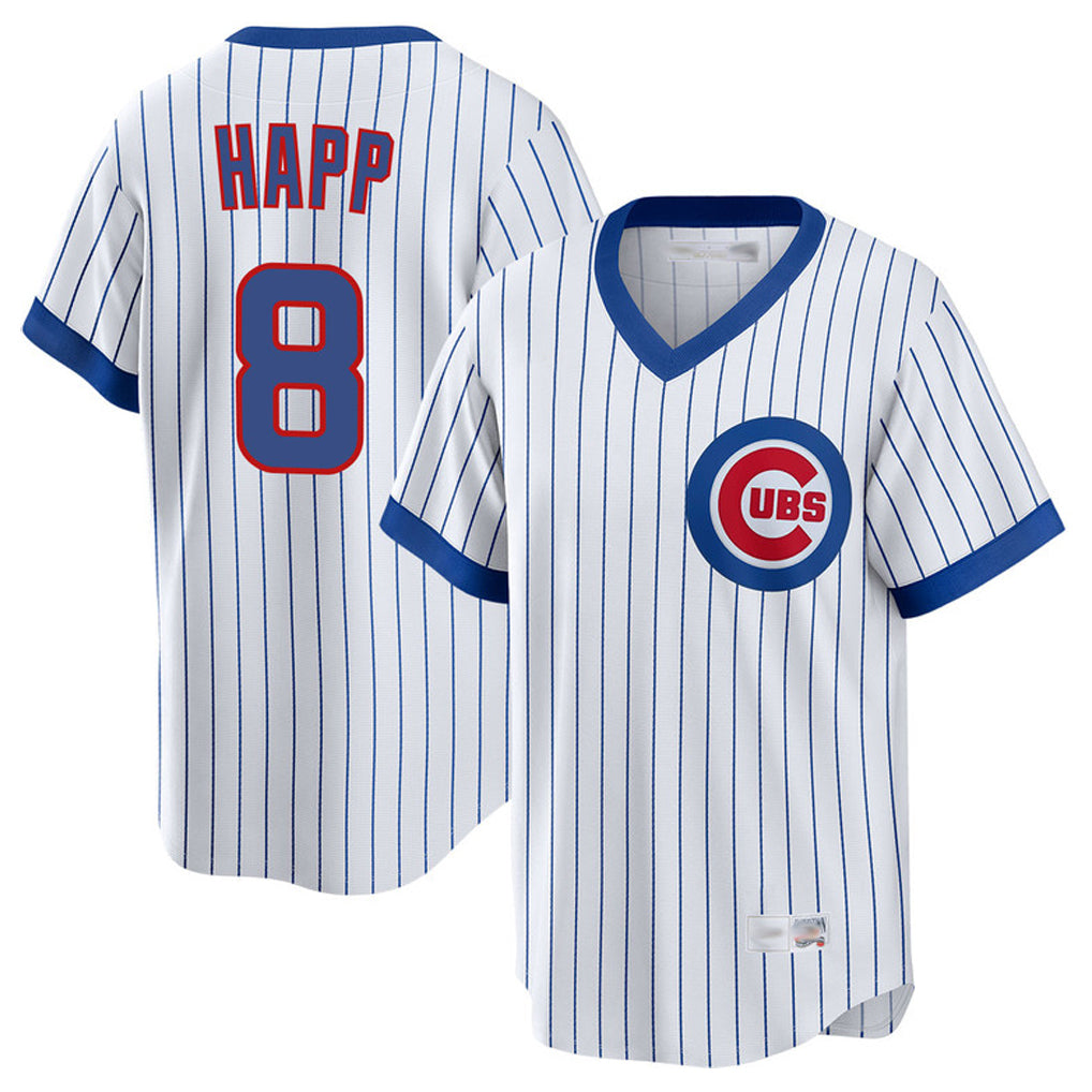 CAdoa C.Cubs #8 Ian Happ Player White T-shirt Cooperstown Collection Limited Stitched Jerseys