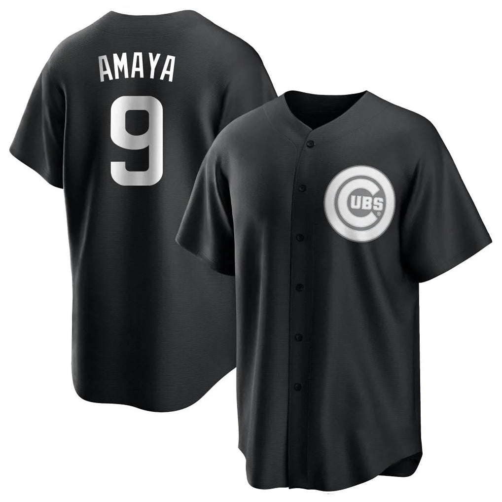 CAdoa C.Cubs #9 Miguel Amaya Player Black Game Stitched Jerseys