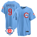 CAdoa C.Cubs #9 Miguel Amaya Player Light Blue 150th Anniversary Home Game Stitched Jerseys