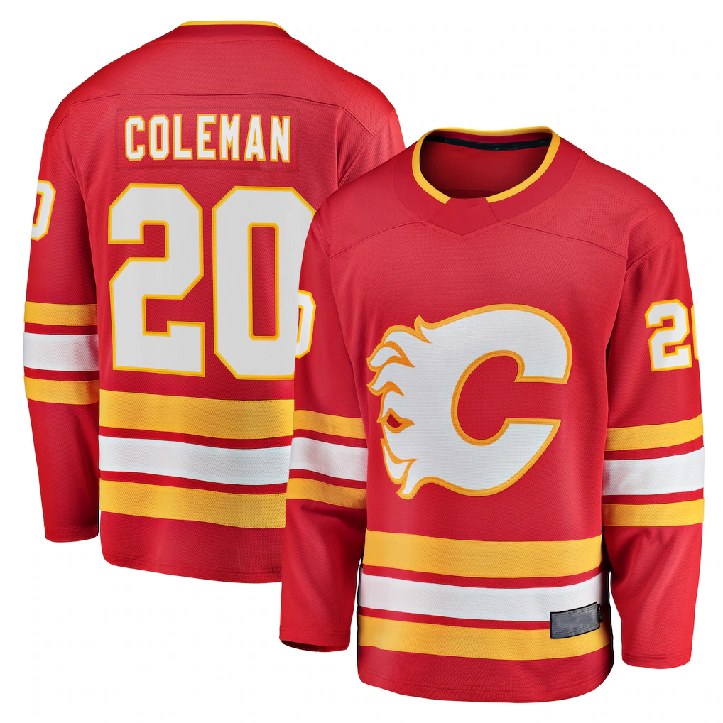CAdoa C.Flames #20 Blake Coleman Red Home Breakaway Player Jerseys