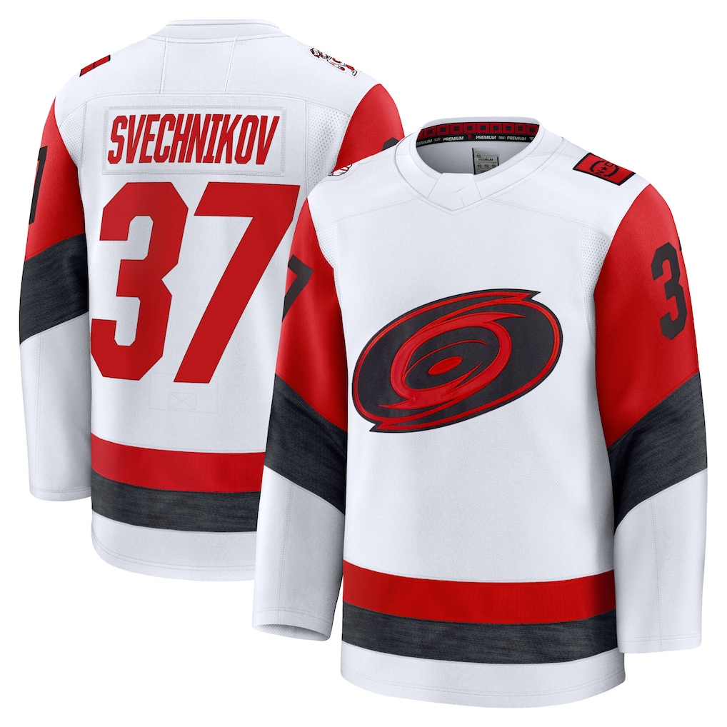 CAdoa C.Hurricanes #37 Andrei Svechnikov White Away Premium Stitched Jerseys