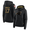 CAdoa C.Panthers #17 Xavier Legette Player Black Salute to Service HoodiesStitched  Jerseys