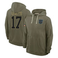 CAdoa C.Panthers #17 Xavier Legette Player Olive Salute to Service Hoodies Game Stitched Jerseys