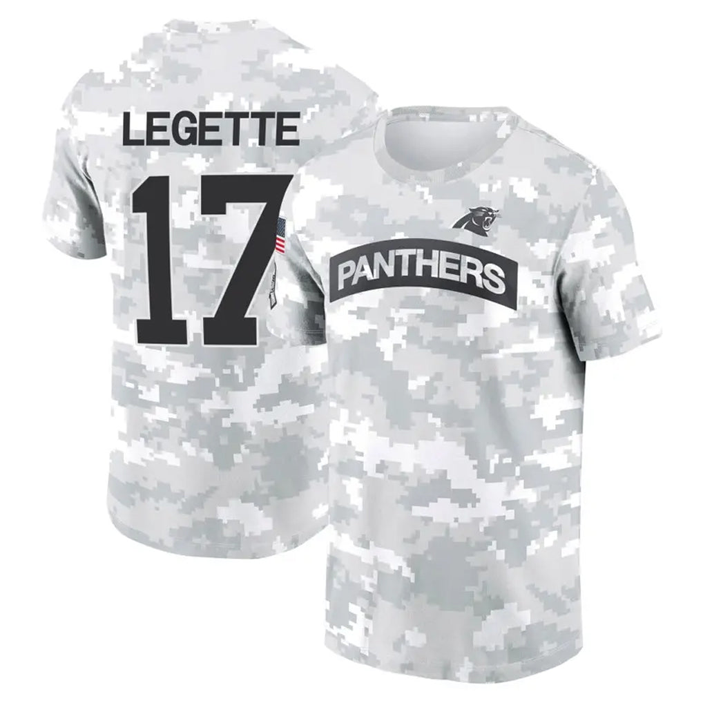 CAdoa C.Panthers #17 Xavier Legette Player Salute to Service Hoodies & T-Shirts Stitched Jerseys