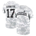 CAdoa C.Panthers #17 Xavier Legette Player Salute to Service Hoodies & T-Shirts Stitched Jerseys