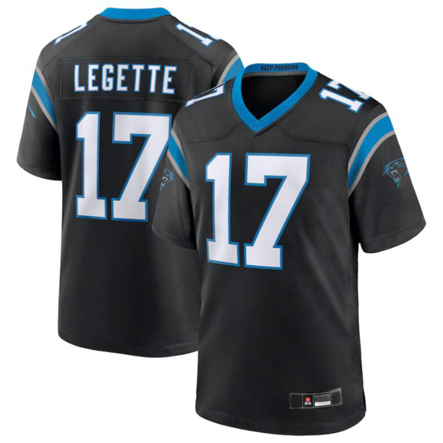 CAdoa C.Panthers #17 Xavier Legette Black 2024 First Round Pick Game Player Jersey American Stitched  Jerseys