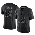 CAdoa C.Panthers #18 Jalen Coker Player Black Limited Reflective Game Stitched Jerseys