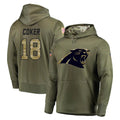 CAdoa C.Panthers #18 Jalen Coker Player Olive Salute to Service Hoodies Stitched Jerseys