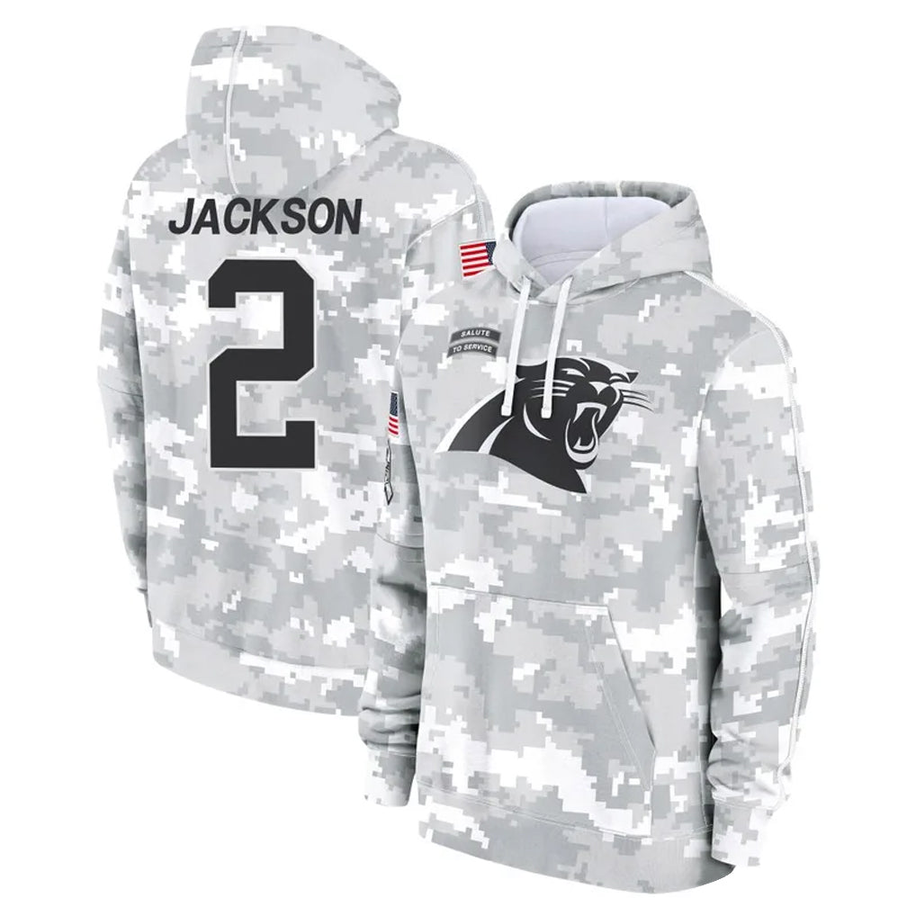 CAdoa C.Panthers #2 Michael Jackson Player Arctic Camo Salute to Service Pullover Hoodies Limited Game Stitched Jerseys