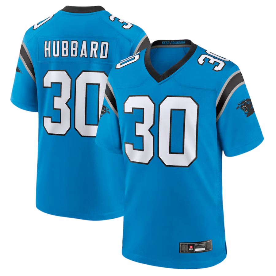 CAdoa C.Panthers #30 Chuba Hubbard Player Blue Game Stitched Jerseys