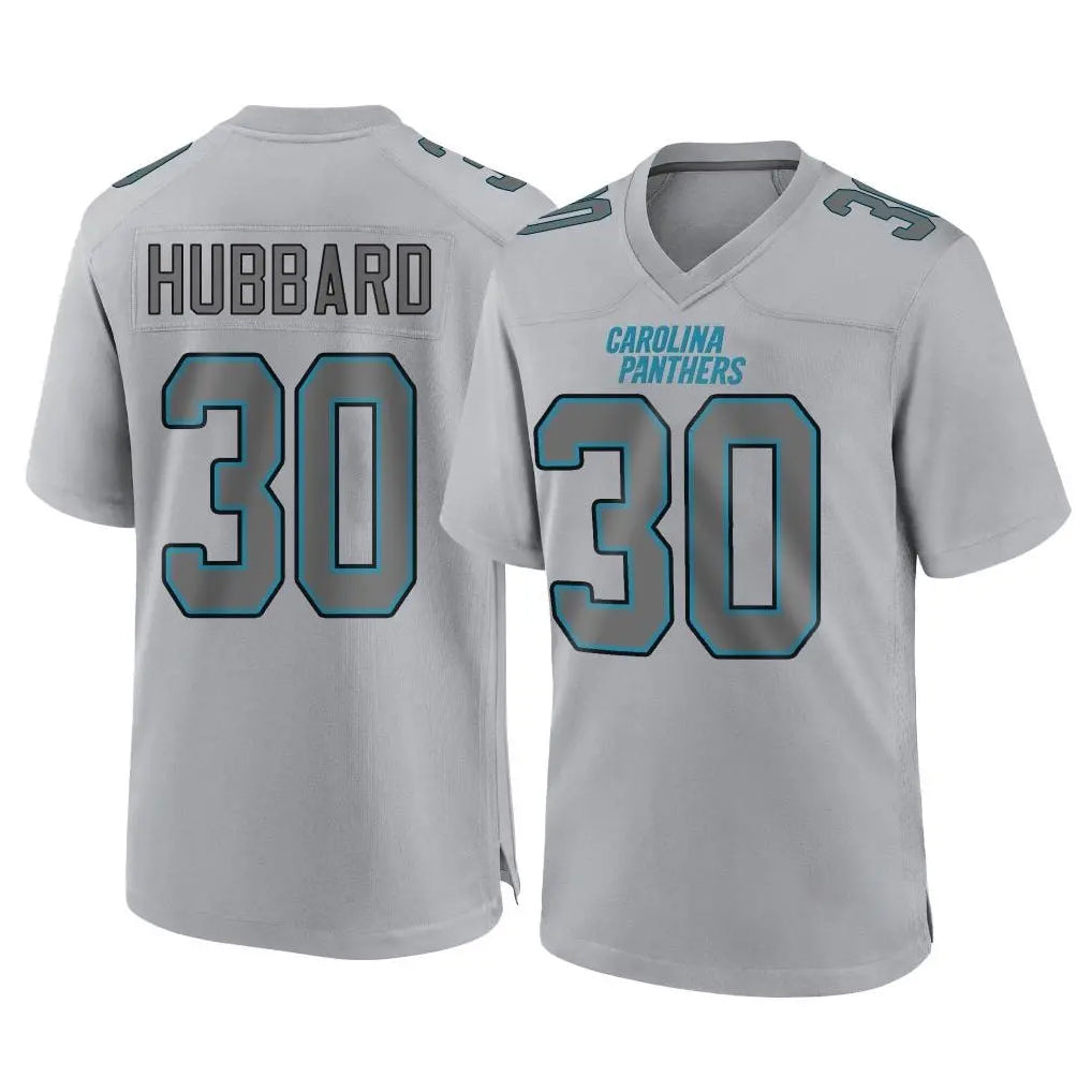 CAdoa C.Panthers #30 Chuba Hubbard Player Gray Atmosphere Fashion Game Stitched Jerseys