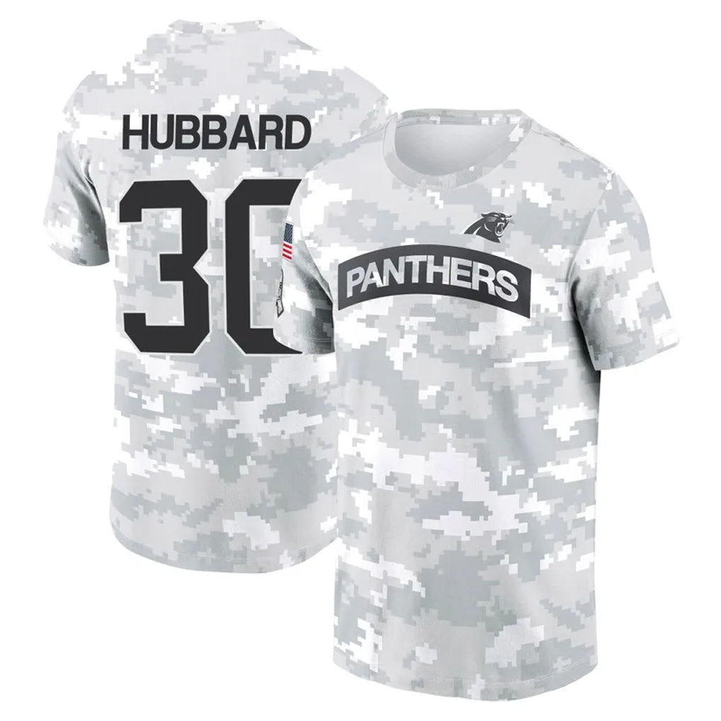 CAdoa C.Panthers #30 Chuba Hubbard Player Salute to Service Hoodies & T-Shirts Stitched Jerseys