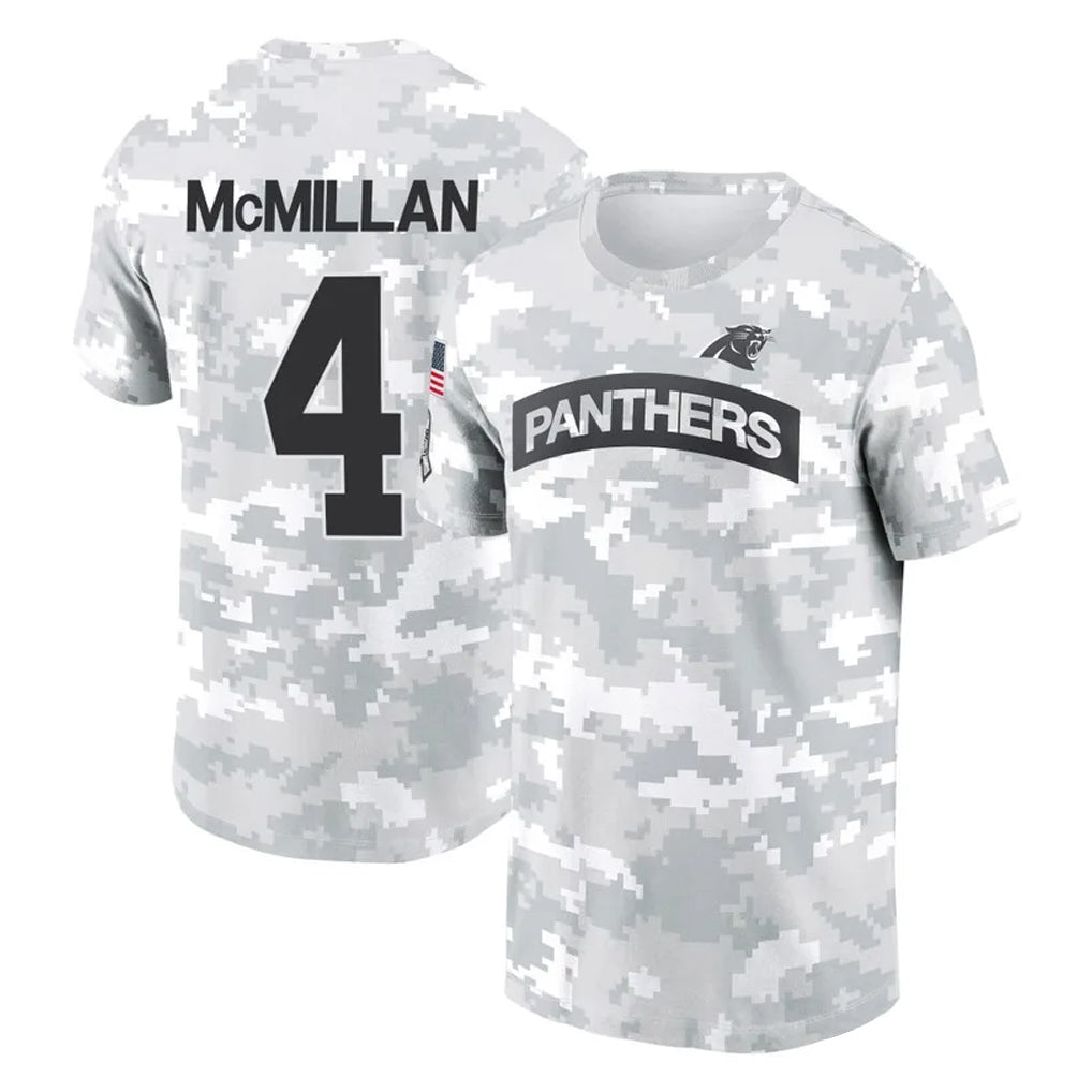 CAdoa C.Panthers #4 Tetairoa McMillan Player Arctic Camo Salute to Service T-Shirt Hoodies Stitched Jerseys