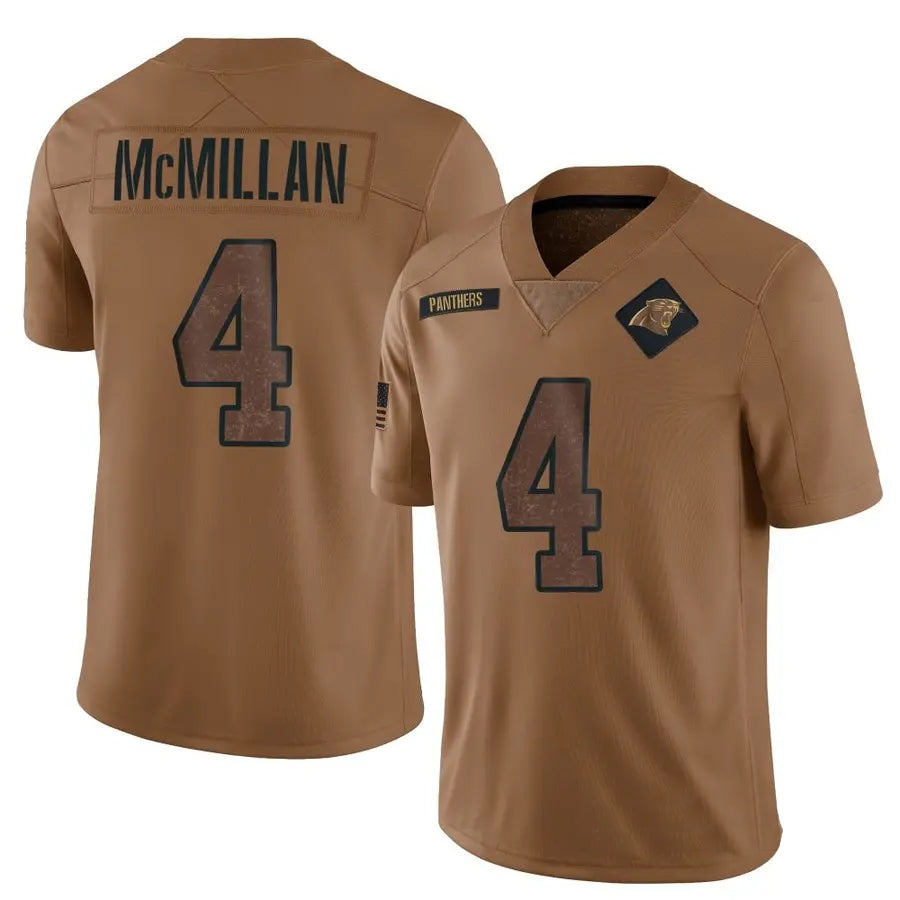 CAdoa C.Panthers #4 Tetairoa McMillan Player Brown Salute To Service Limited Stitched Jerseys