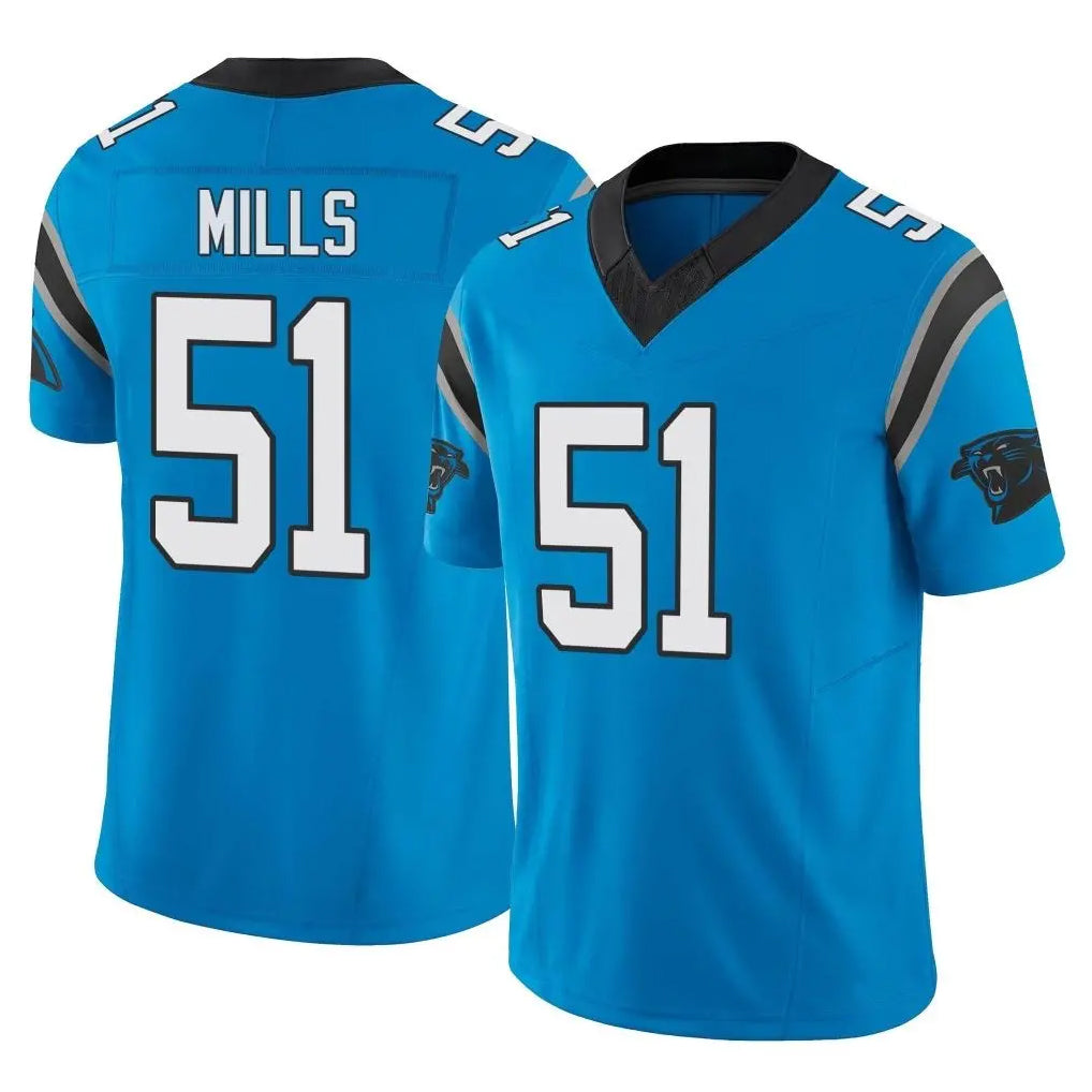 CAdoa C.Panthers #51 Sam Mills Player Blue Vapor F.U.S.E. Limited Home Game Stitched Jerseys