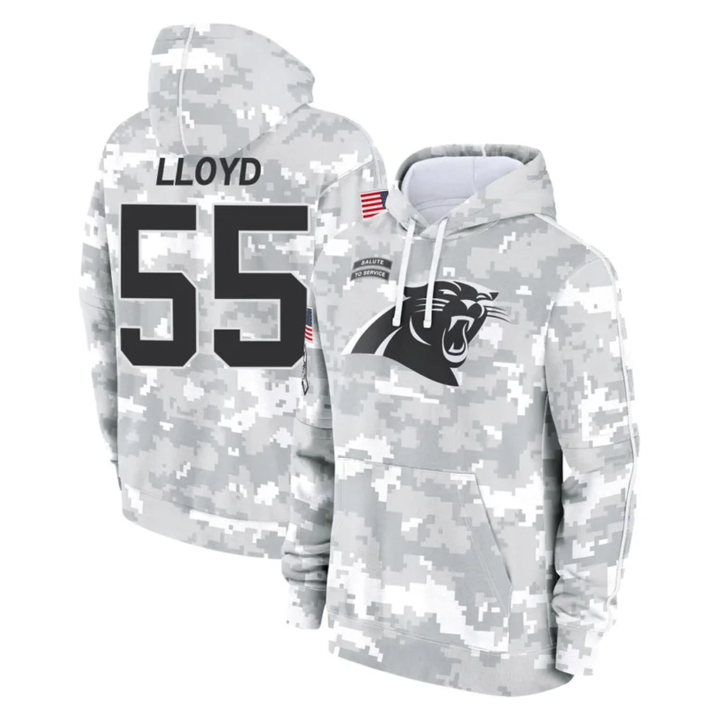 CAdoa C.Panthers #55 Devin Lloyd Player Arctic Camo Salute to Service Pullover Hoodies Limited Game Stitched Jerseys