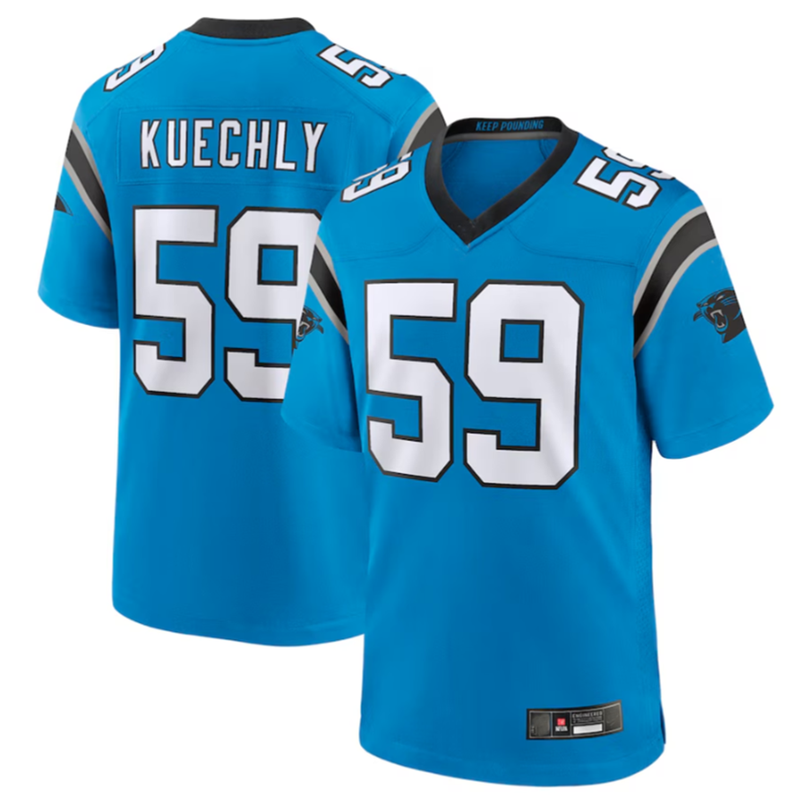 CAdoa C.Panthers #59 Luke Kuechly Blue Retired Player Game Jersey Stitched American Stitched Jerseys