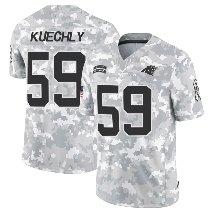 CAdoa C.Panthers #59 Luke Kuechly Player Arctic Camo Salute to Service Limited Stitched Jerseys