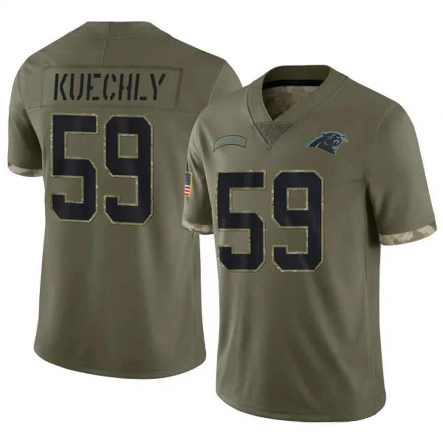 CAdoa C.Panthers #59 Luke Kuechly Player Salute To Service Olive Stitched Jerseys