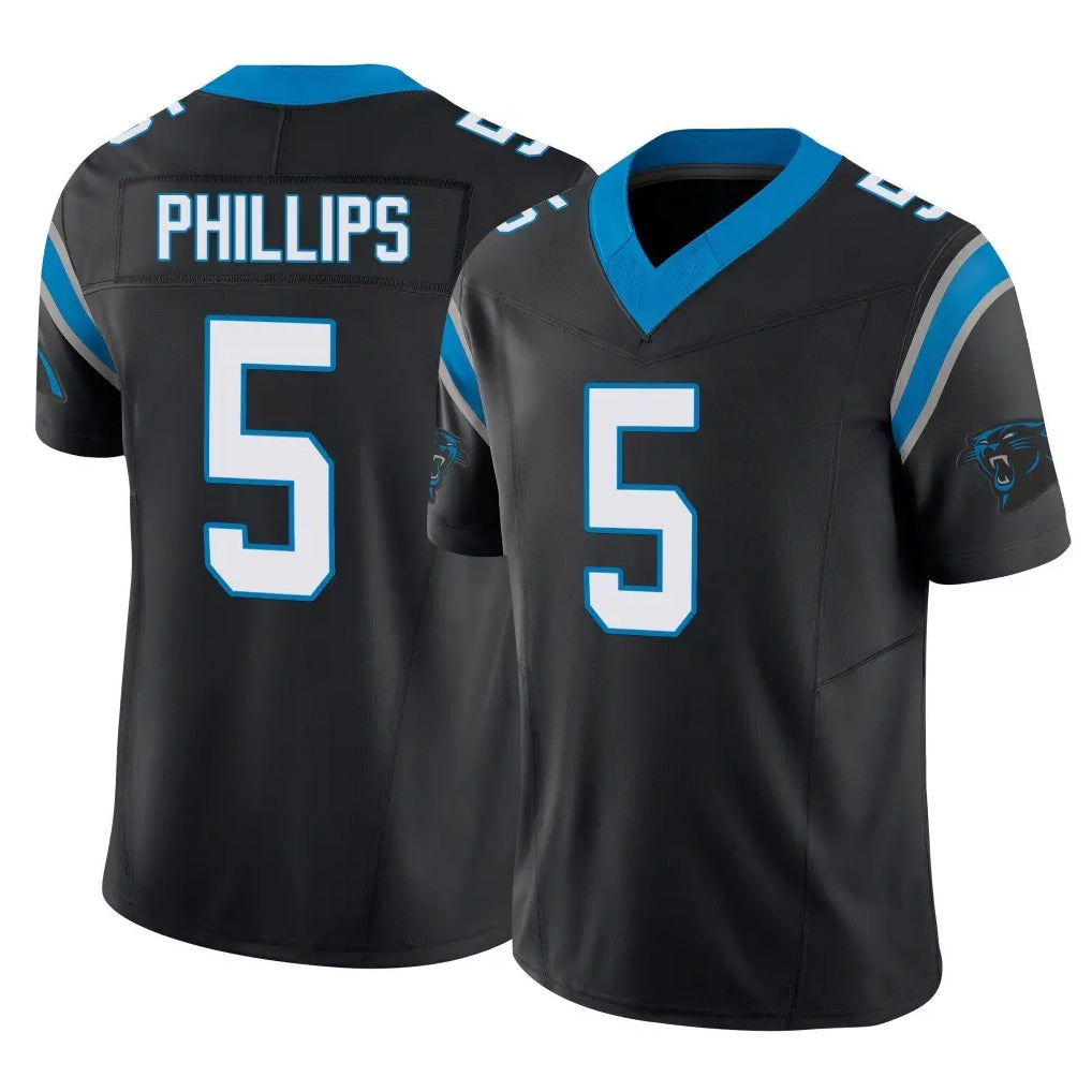CAdoa C.Panthers #5 Jaelan Phillips Player Black Vapor F.U.S.E. Limited Home Game Stitched Jerseys