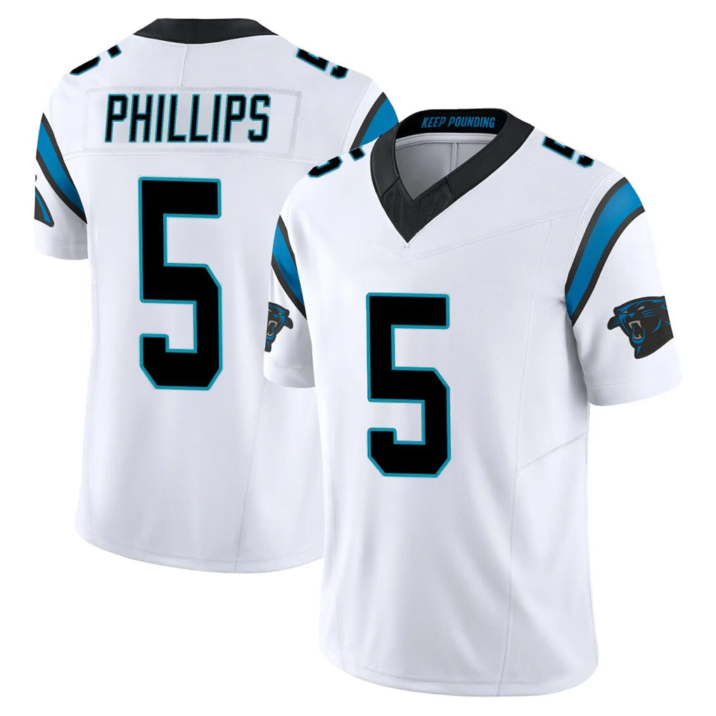 CAdoa C.Panthers #5 Jaelan Phillips Player White Vapor F.U.S.E. Limited Home Game Stitched Jerseys
