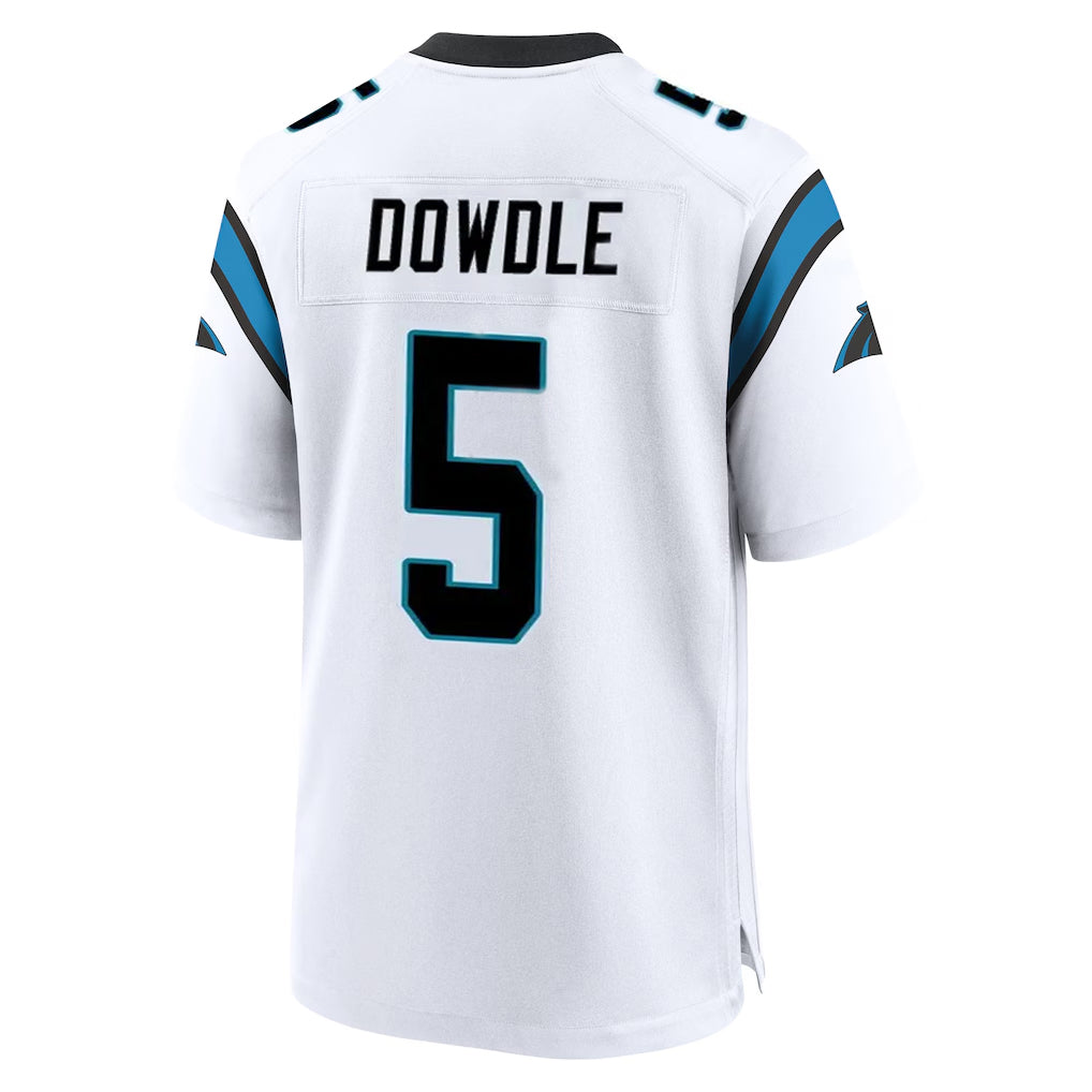 CAdoa C.Panthers #5 Rico Dowdle Player White Home Game Stitched Jerseys